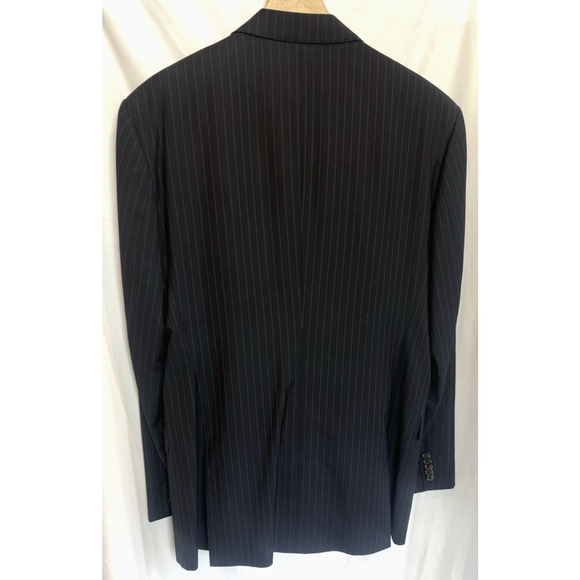 Paul Smith Mens Mohair Wool Blazer Suit Jacket 46 L Navy Pinstripe Pants Italy - Picture 10 of 14